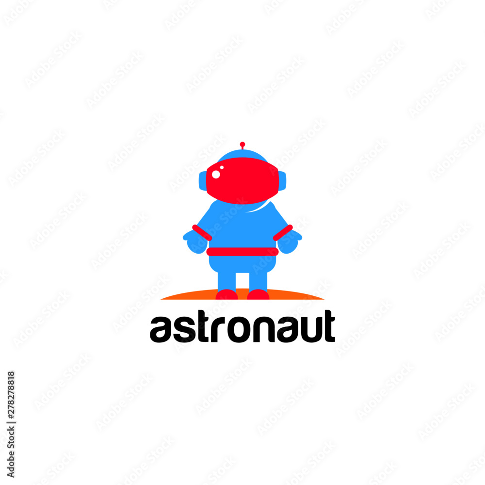 Astronaut Logo Design Vector Template