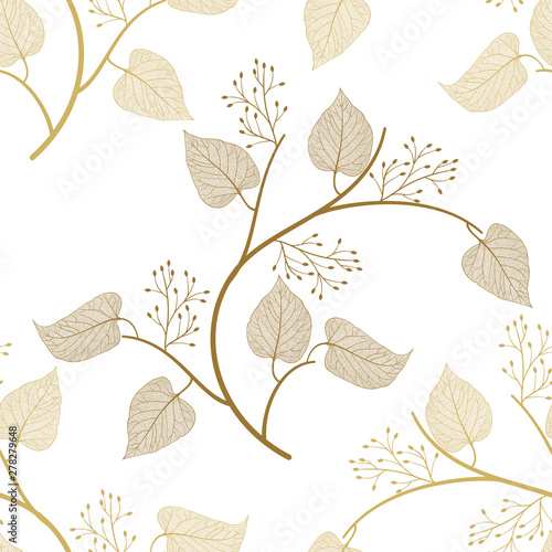 Seamless pattern with leaves. Vector illustration. EPS 10.