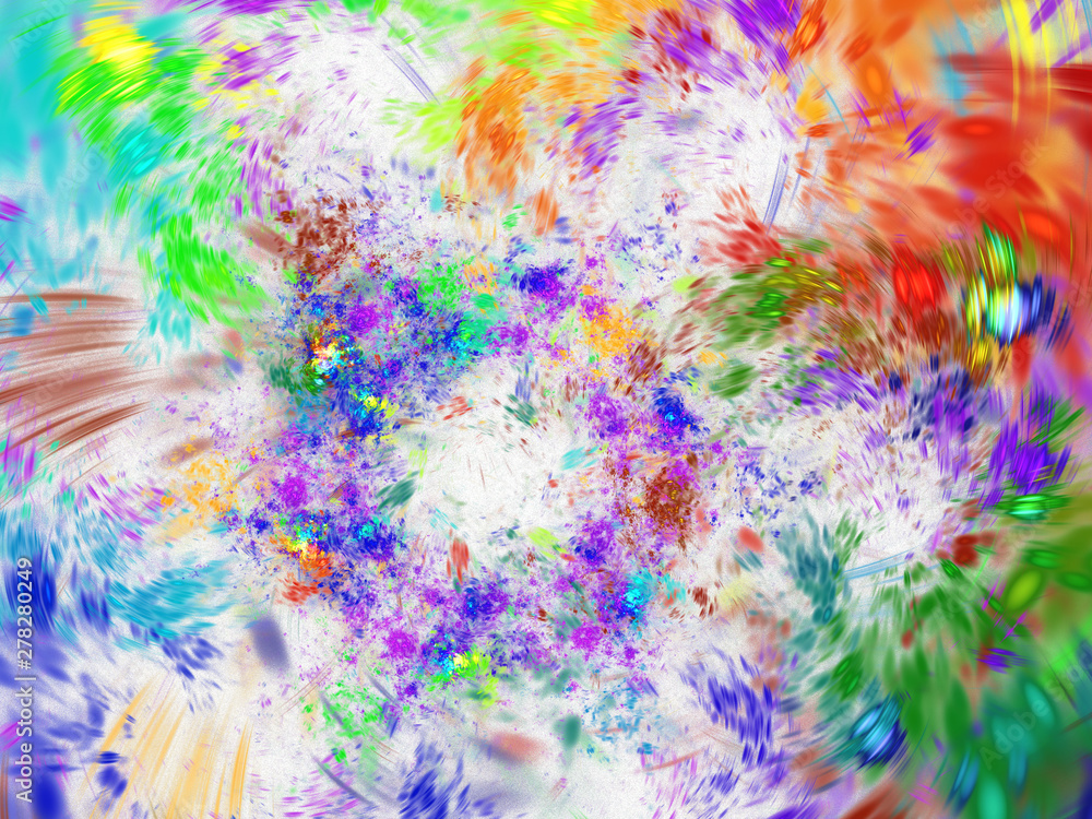 rainbow abstract fractal background 3d rendering illustration