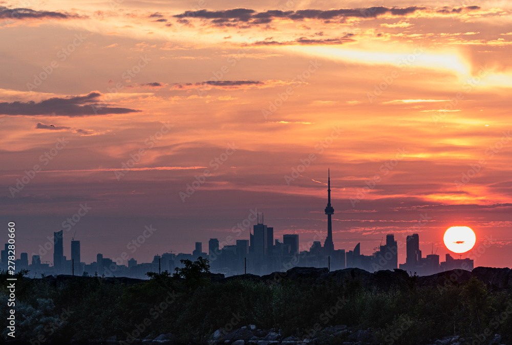 Toronto sunrise during summer