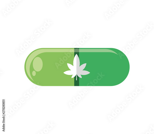 cannabis drug capsule medicinal icon