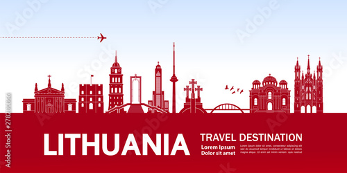 Lithuania travel destination grand vector illustration.