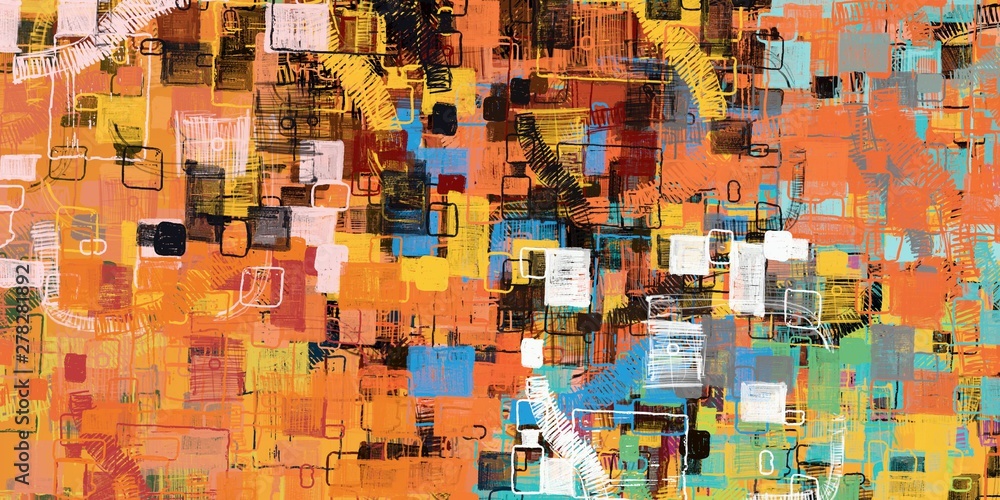 Fototapeta premium Wide brush. Handmade background. Color texture. Canvas surface. Colorful pattern. Backdrop material. Abstract. Wall painting. Oil painting. Modern art. 2d illustration.