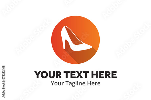 ladies shoes logo , ladies shoes simple logo creative design in flat style with color . shoes logo creative design for identity and business