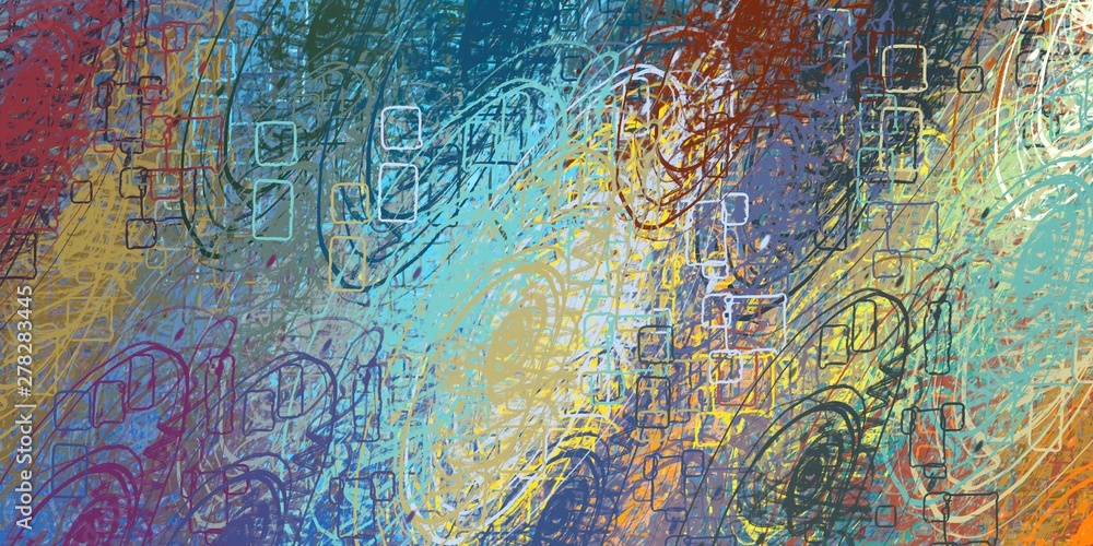 Fototapeta premium Painterly mix. Abstract. Color texture. Wide brush. Modern art. Canvas surface. Backdrop material. Colorful pattern. 2d illustration. Oil painting. Wall painting. 