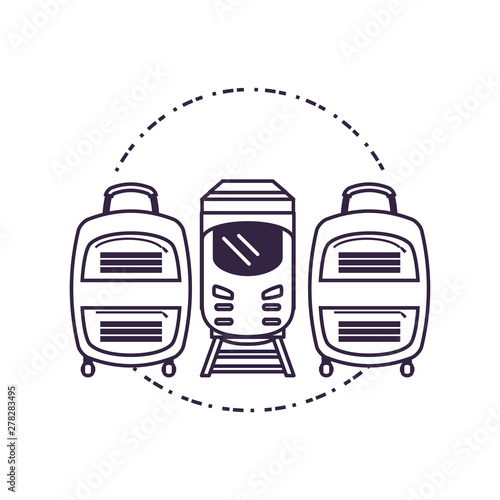 travel suitcase equipment with train