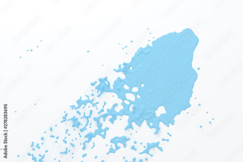 The splashing liquid of pigment, two-tone color background, 3d rendering. The splashing liquid of pigment, two-tone color background, 3d rendering.