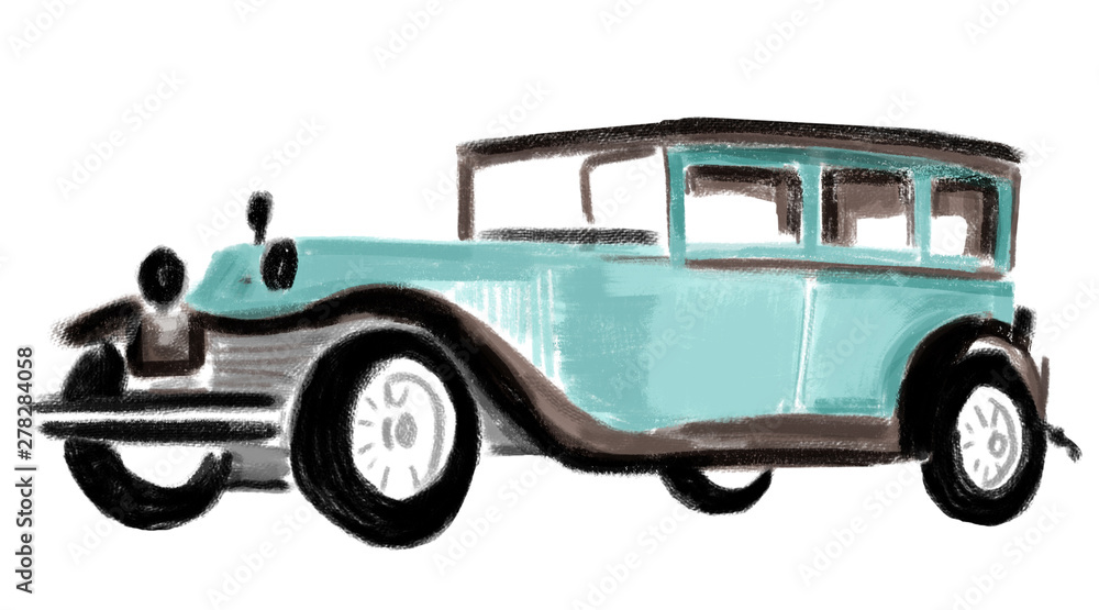 illustration of 1920s vehicle illustration of 1920s vehicle