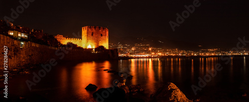 alanya marina at night