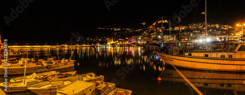 Canvas Print alanya marina at night