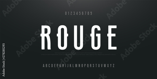 Urban Modern Alphabet Font and Number. Typography simple condensed high, tall multi purpose typeface style numbers fonts. vector illustration