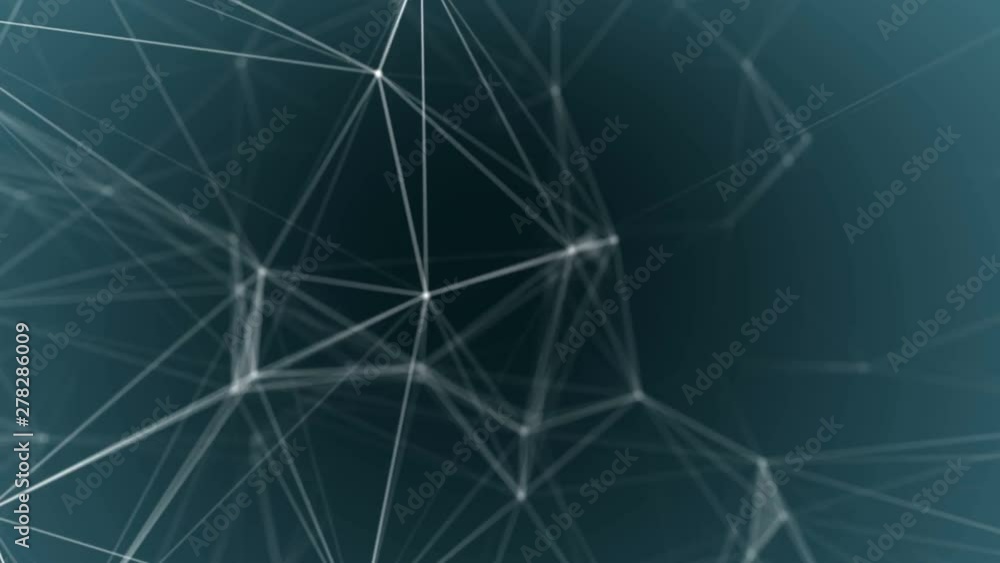 Abstract futuristic Sci-Fi polygonal lines motion. Blue plexus and ...