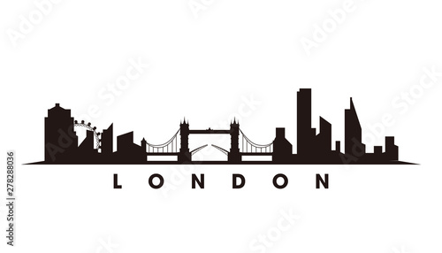 London skyline and landmarks silhouette vector