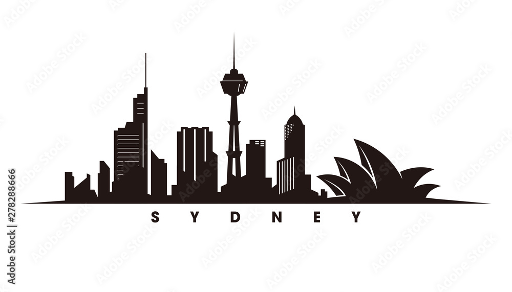 Obraz premium Sydney sylwetka wektor i zabytki