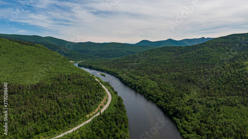 Valley Of The Mountain River Anyuy. Khabarovsk territory in the far East of Russia. The view of Anyui river is beautiful. Anyu national Park. Landscape mountain river in the Russian taiga.