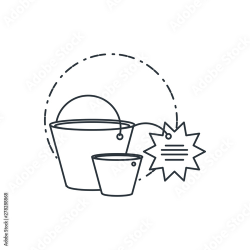 bucket tool with price tag hanging