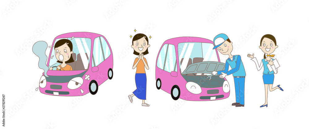 イラスト 車のトラブルと自動車整備 Stock Vector Adobe Stock イラスト 車のトラブルと自動車整備 Stock Vector Adobe Stock