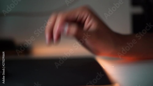 Adult man hand finger tapping on table - Waiting for something,