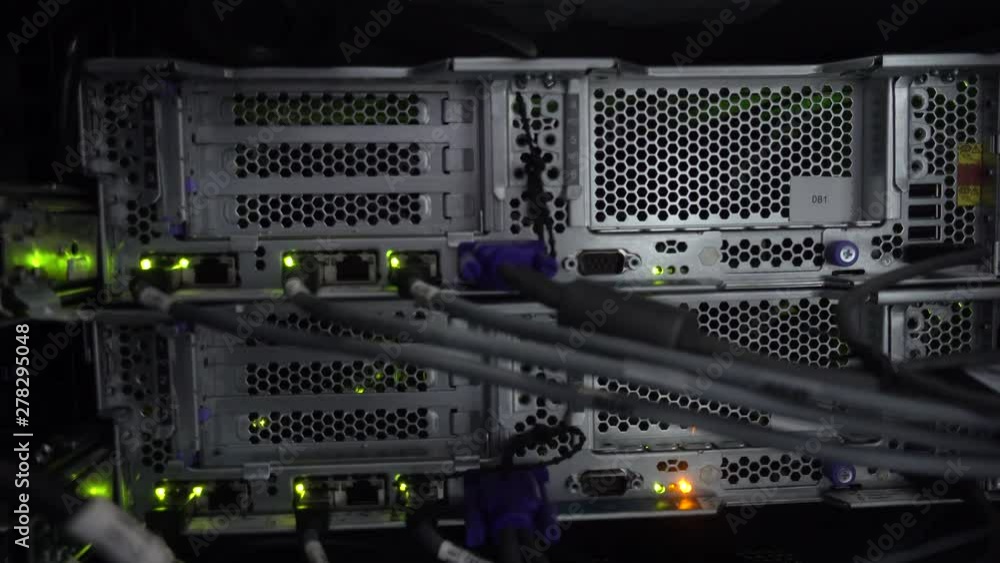 Lights and connections on network server Lights and connections on network server