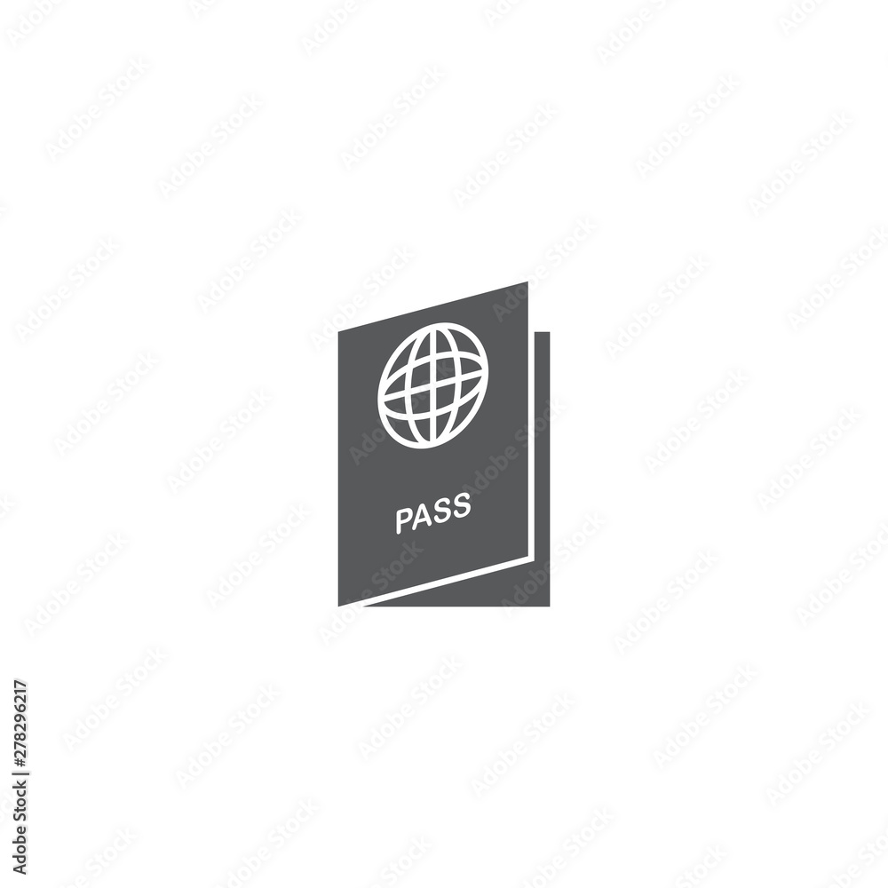 Passport vector icon, isolated on white background Passport vector icon, isolated on white background