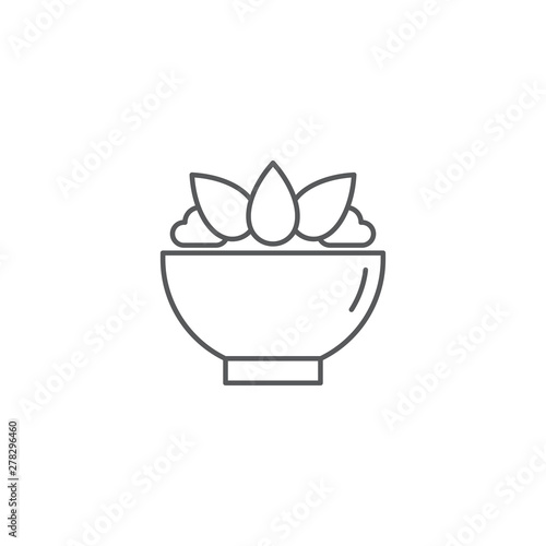 Salad bowl vector icon isolated on white background