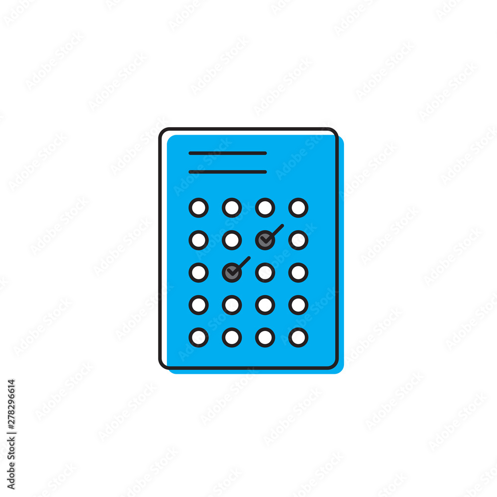 test or exam vector icon isolated on white background test or exam vector icon isolated on white background