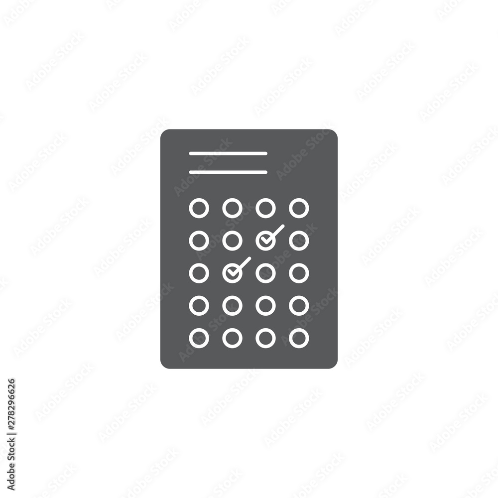 test or exam vector icon isolated on white background test or exam vector icon isolated on white background