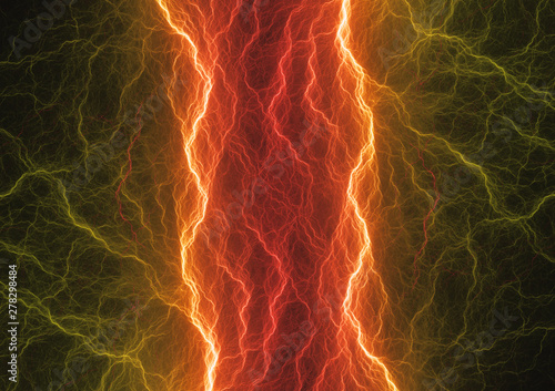 Hot plasma, abstract fiery lightning