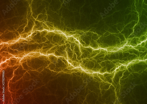 Hot fiery lightning, abstract plasma background