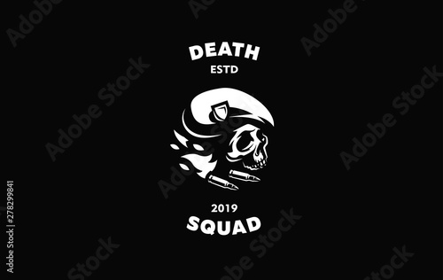 Skull in a military beret 