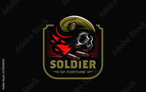 Skull in a military beret 