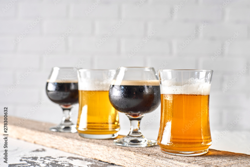 Sample Flight of Beers including a Lager, Stout, Porter, and IPA Sample Flight of Beers including a Lager, Stout, Porter, and IPA