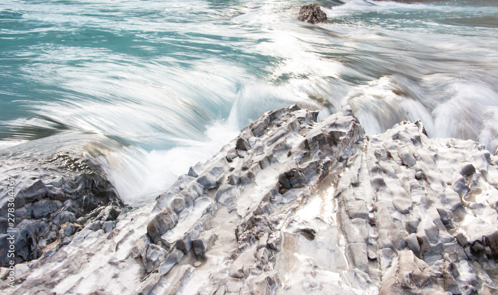 Naklejka premium The Kicking Horse River flows down , Yoho National Park, British Columbia, Canada