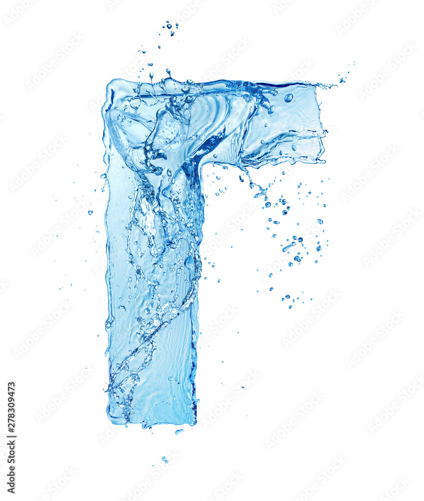 cyrillic letter Г made of water splash isolated on white background