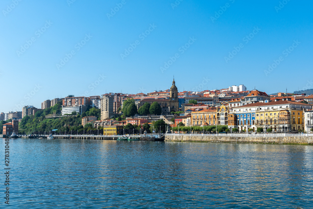 Panorama of Portugalete From Getxo, Basque Country, Spain