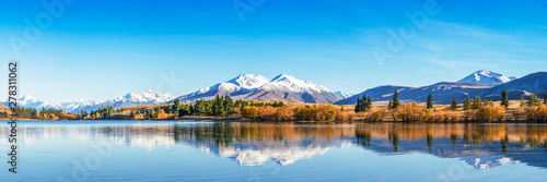 Panorama Mountain Landscape In Mountains, New Zealand Nature Scenery