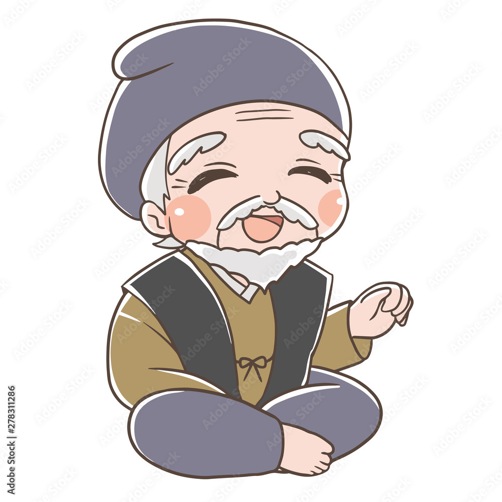 Obraz premium ベクター・昔のおじいさん