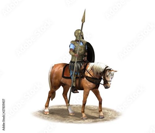 3d render, rider, warrior on horseback, illustration © vadim_fl