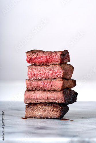 Cooked Steak at Different Temperatures