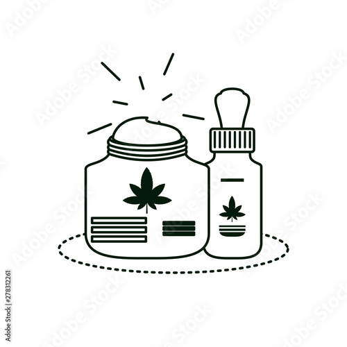 cannabis bottle product with pomade