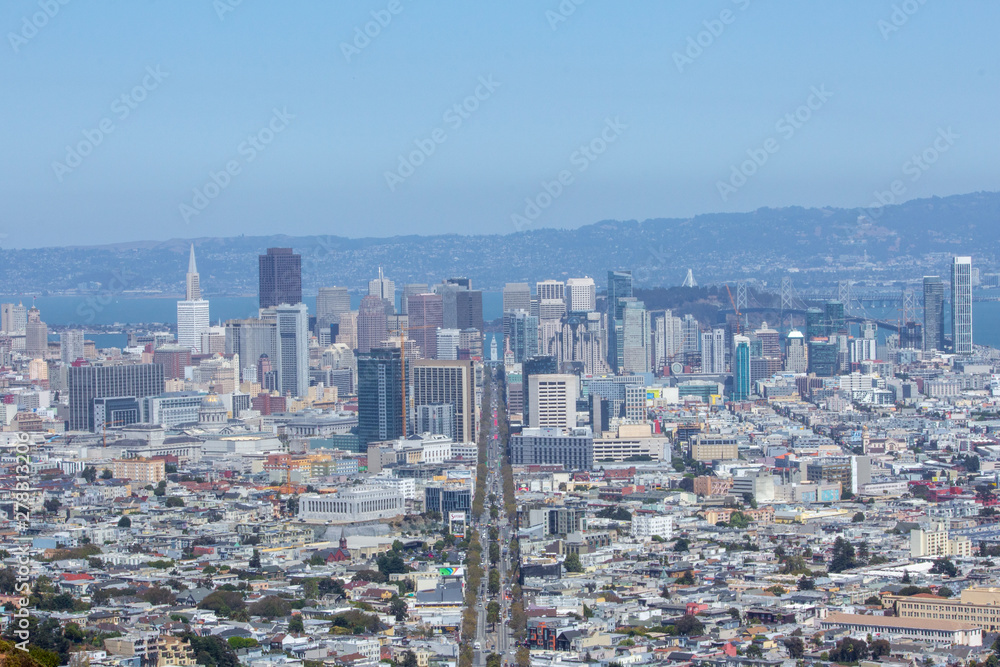 View  of San Francisco City from Twin Peaks, California