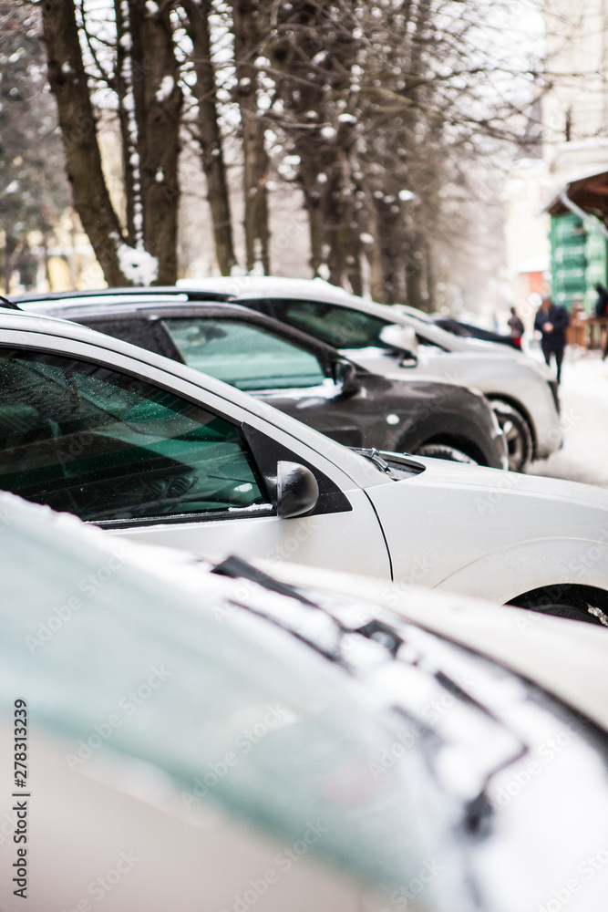 Winter city parking.