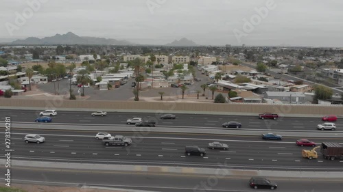 Phoenix highway traffic, aerial