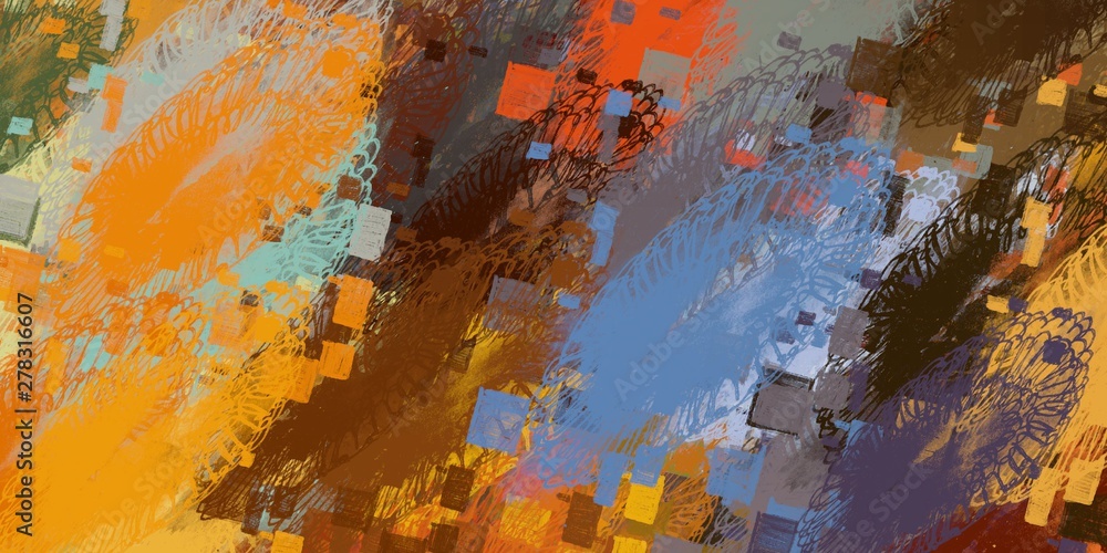 Art wallpaper. Digital canvas. 2d illustration. Texture backdrop painting. Creative chaos structure element.