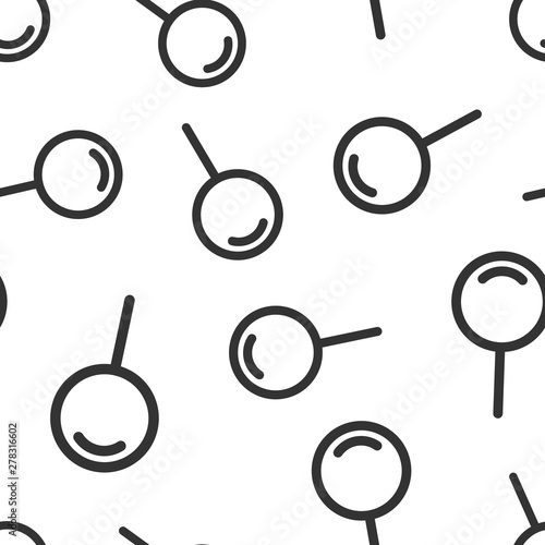 Loupe sign icon seamless pattern background. Magnifier vector illustration on white isolated background. Search business concept.