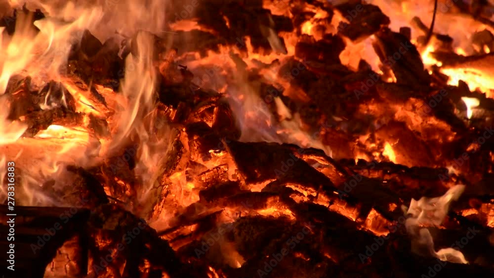 Up close view of a burning bonfire Up close view of a burning bonfire