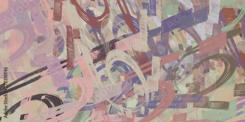 Retro style oil drawing. 2d illustration. Texture backdrop painting. Creative chaos structure element.