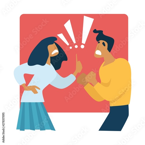 Parents fighting and divorce family crisis marriage termination