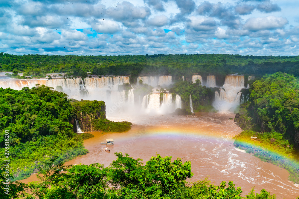 View of the famous Iguazu falls in Iguazu National Park Argentina