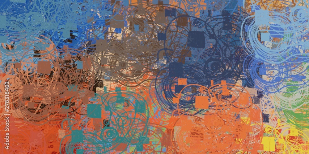 Fototapeta premium Canvas painting. Colorful background texture. 2d illustration. Texture backdrop. Creative chaos structure element.